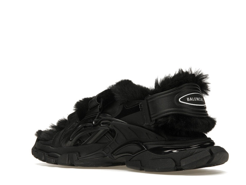 Balenciaga Track Sandal Fake Fur Black