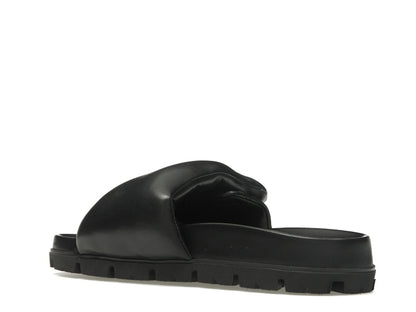 Prada Soft Padded 20mm Slide Sandal Black Nappa Leather