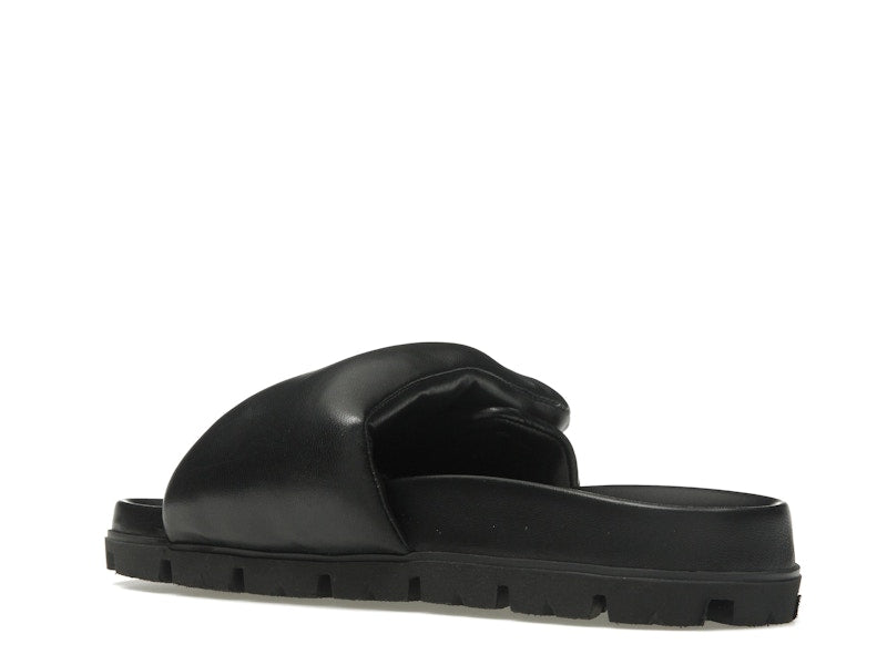 Prada Soft Padded 20mm Slide Sandal Black Nappa Leather