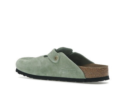 Birkenstock Boston Soft Footbed Suede Green Tea (Narrow Fit)