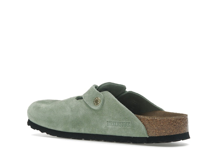 Birkenstock Boston Soft Footbed Suede Green Tea (Narrow Fit)