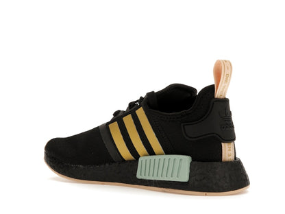 adidas NMD R1 Black Gold Metallic Halo Amber (Women's)