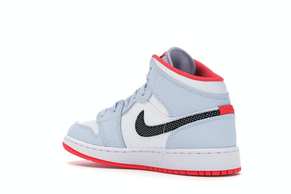 Jordan 1 Mid Half Blue Polka Dot Swoosh (GS)