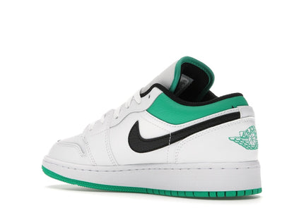 Jordan 1 Low White Lucky Green Tumbled Leather (GS)