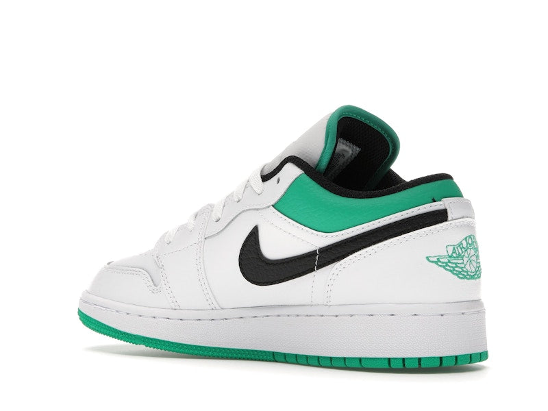 Jordan 1 Low White Lucky Green Tumbled Leather (GS)