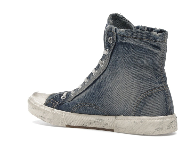 Balenciaga Paris High Top Blue Destroyed Denim