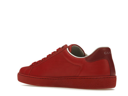 Gucci Ace Perforated Interlocking G Red