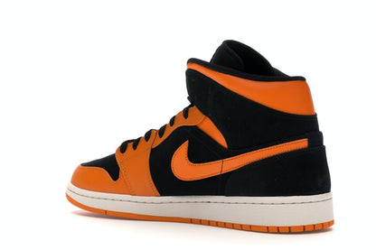 Jordan 1 Mid Black Orange Peel