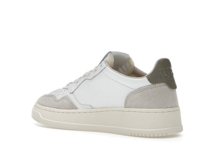 Autry Medalist Leather Low White Covert Green Beige (Women's)
