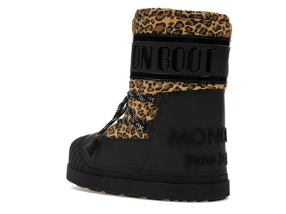 Moncler Shedir Snow Boots Palm Angels Black Leopard Print