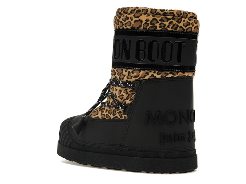 Moncler Shedir Snow Boots Palm Angels Black Leopard Print