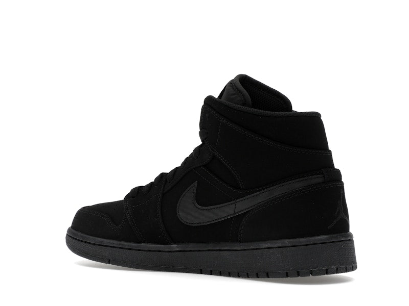 Jordan 1 Mid Black Black White