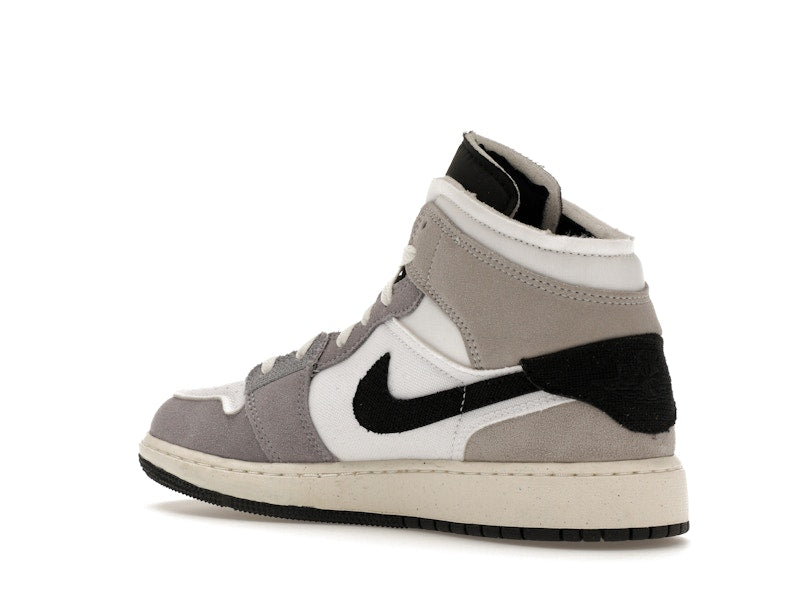 Jordan 1 Mid SE Craft White Cement Grey Black (GS)