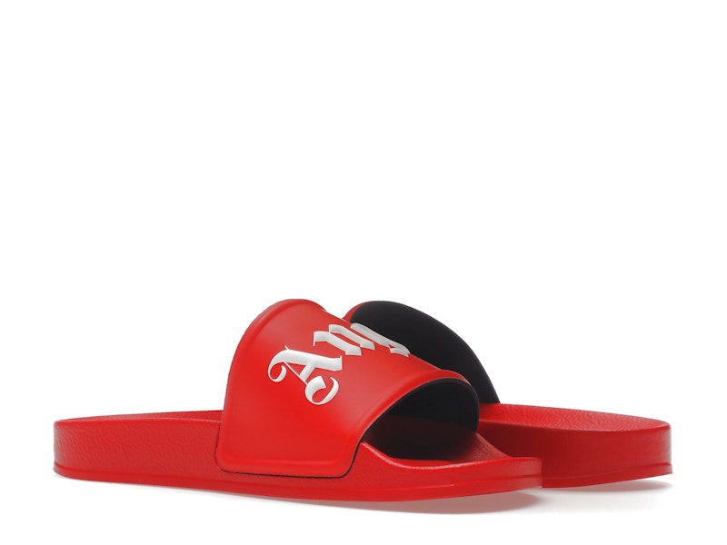 Palm Angels Pool Slides Red White