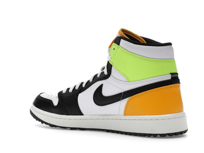 Jordan 1 Retro High Golf White University Gold Volt Black