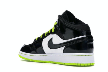 Jordan 1 Mid Black Cyber Mystic Green (GS)