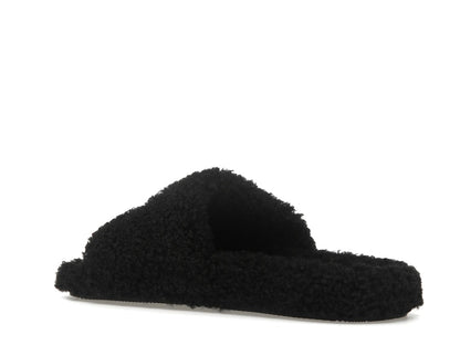 Balenciaga Paris Furry Slide Black