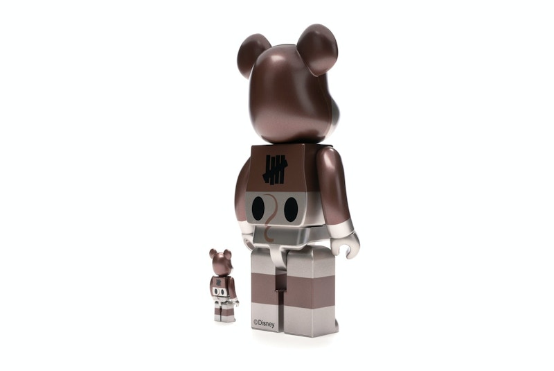 Bearbrick x Undefeated x Disney Mickey Mouse 90th Anniversary 100% & 400% Set Copper/Black