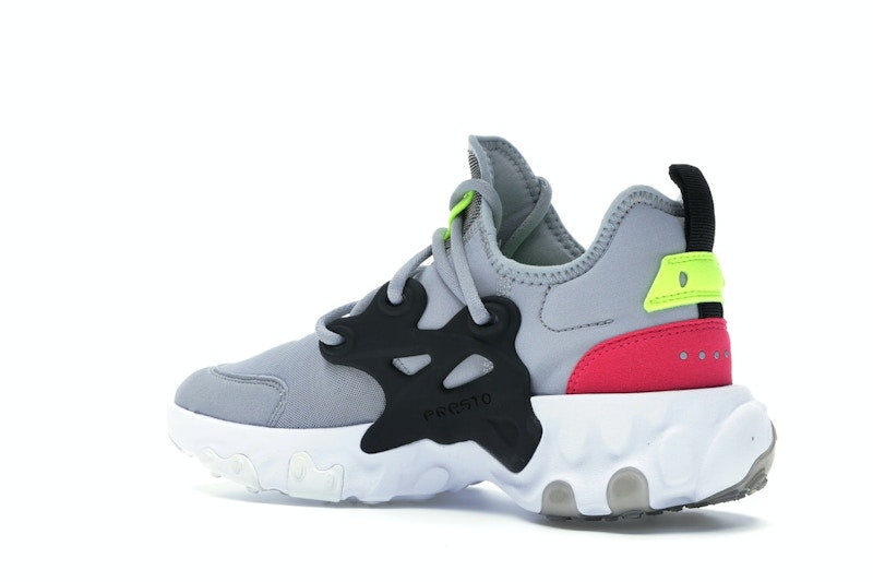 Nike React Presto Wolf Grey Black Rush Pink Volt (GS)