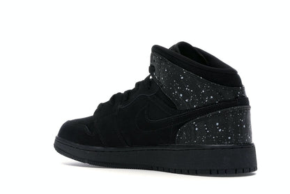 Jordan 1 Mid Black Rush Pink White Splatter (GS)