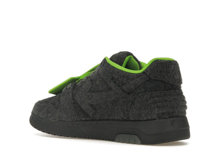 OFF-WHITE Out Of Office "OOO" Low Tops Grey Green Wool