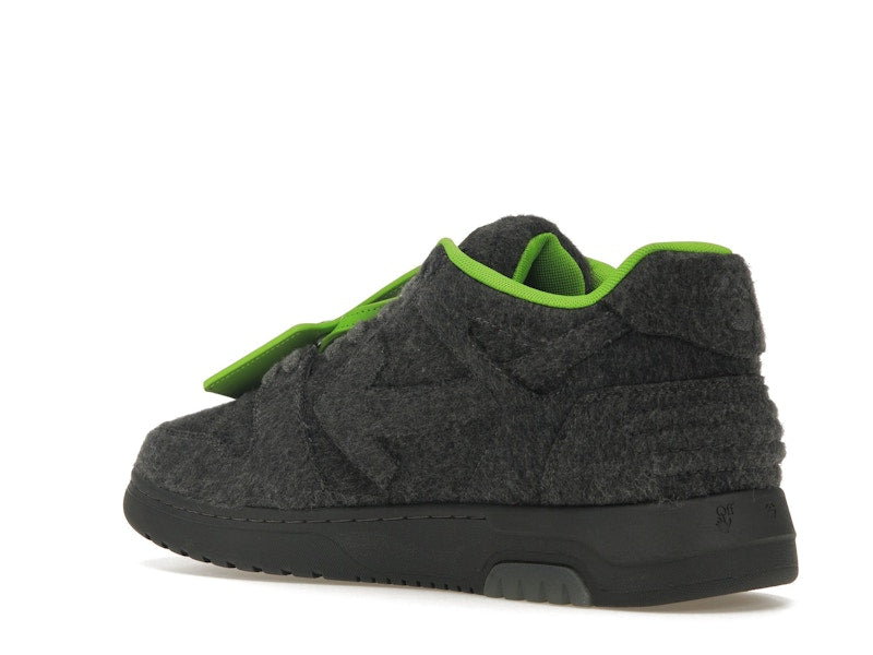 OFF-WHITE Out Of Office "OOO" Low Tops Grey Green Wool