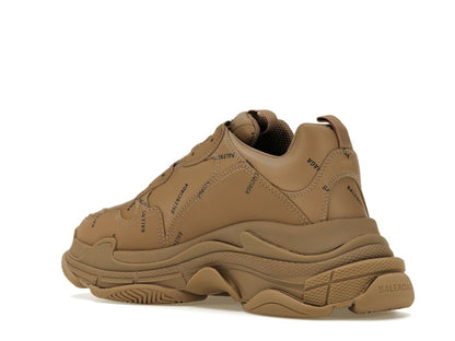 Balenciaga All Over Logo Triple S Beige