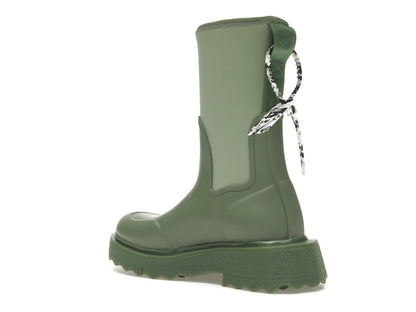 OFF-WHITE Zip-tie Rain Boots Green (Women's)