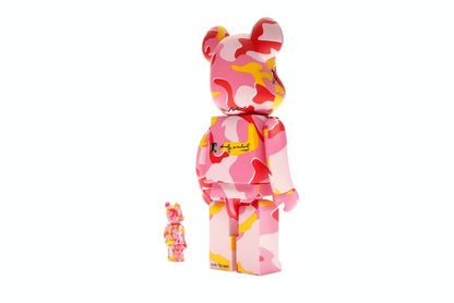 Bearbrick Andy Warhol Camo Ver. 100% & 400% Set Pink