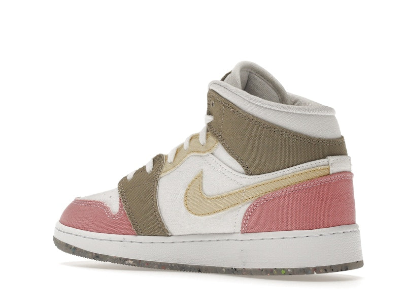 Jordan 1 Mid SE Pastel Vivid Green Grind (GS)