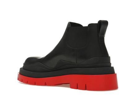 Bottega Veneta Tire Ankle Chelsea Boot Black Red (Women's)
