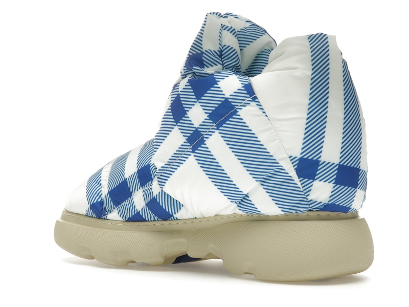 Burberry Check Pillow Boots Blue White