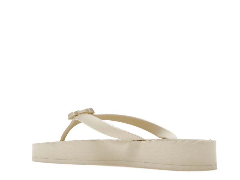 Gucci Chevron Thong Sandal White Rubber