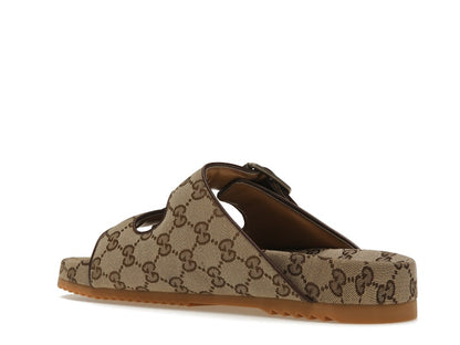 Gucci Strap Slide Sandal Beige Canvas