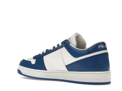 Prada Downtown Low Top Sneakers Leather White Cobalt Blue