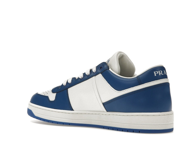Prada Downtown Low Top Sneakers Leather White Cobalt Blue