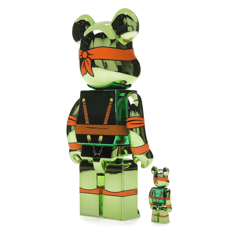 Bearbrick x Teenage Mutant Ninja Turtles Michelangelo 100% & 400% Set