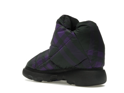 Burberry Check Pillow Boot Black Purple (Women's)
