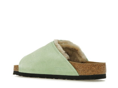 Birkenstock Solana Shearling Slide Stussy Washed Green
