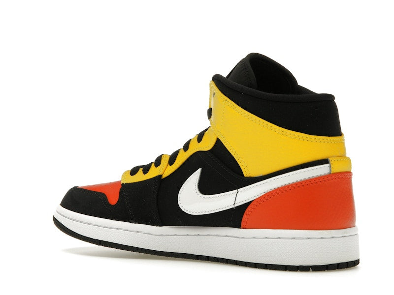 Jordan 1 Mid Black Amarillo Orange