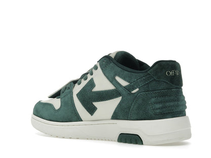 OFF-WHITE Out Of Office "OOO" Low Tops Jet Green Ecru Suede