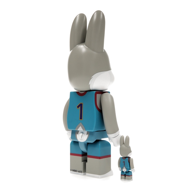 Bearbrick x Space Jam: A New Legacy Rabbrick Bugs Bunny 100% & 400% Set Grey