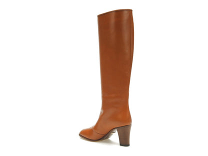 adidas x Gucci 73mm Knee-High Boots Cognac Leather