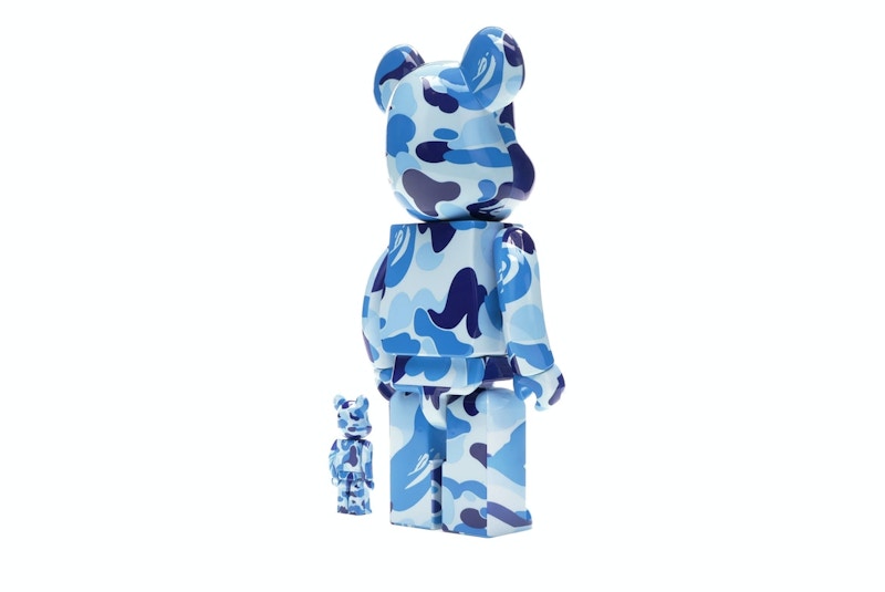 Bearbrick A Bathing Ape ABC Camo 100% & 400% Set Blue