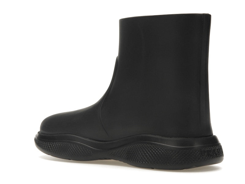 Prada Pull-On Rain Booties Black Rubber