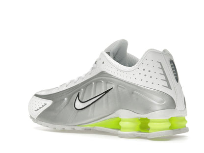 Nike Shox R4 White Metallic Silver Volt (Women's)