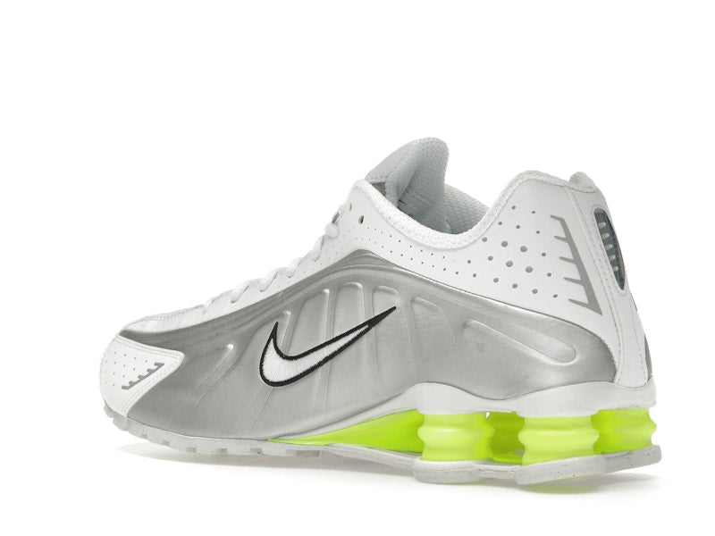 Nike Shox R4 White Metallic Silver Volt (Women's)
