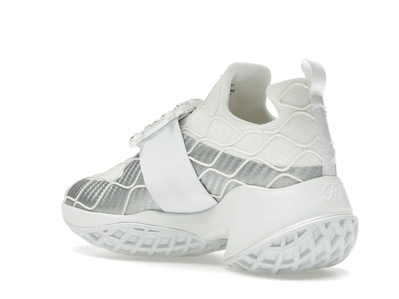Roger Vivier Viv' Run Fabric Silver Crystal Buckle (Women's)