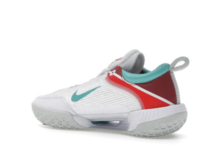 Nike Court Zoom NXT HC White Light Silver Habanero Red Washed Teal (Women's)