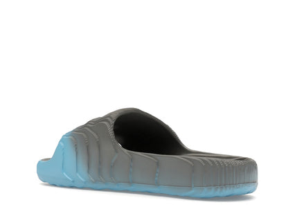 adidas Adilette 22 Slides Grey Semi Blue Burst Mel Core Black
